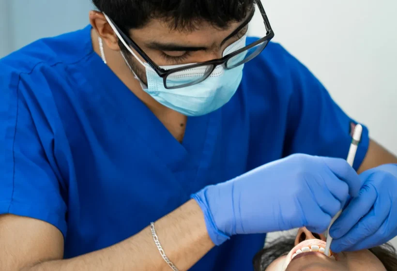 Dentist treating a patient